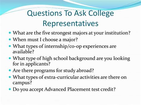 what are good questions to ask college reps